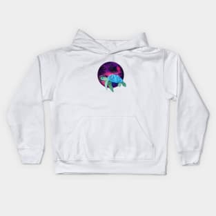 Cute space astronaut watercolor turtle illustration Kids Hoodie